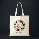 Burgundy Bouquet | Bridesmaid Tote Bag<br><div class="desc">Burgundy Bouquet bridesmaid tote bags for the special women by your side on your special day.</div>