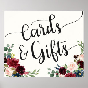 Burgundy Bouquet Cards and Gifts Poster