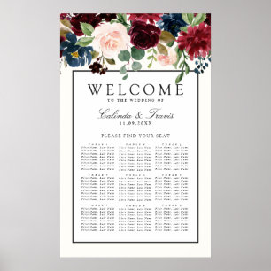 Burgundy Bouquet Floral Seating Chart