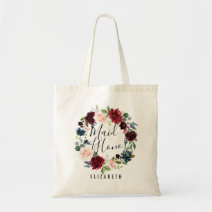 Burgundy Bouquet   Maid of Honour Tote Bag