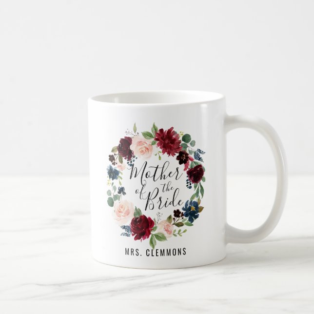 Burgundy Bouquet | Mother of the Bride Coffee Mug (Right)