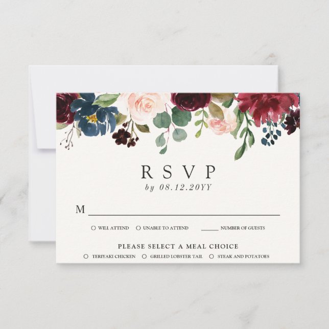 Burgundy Bouquet Overhang | RSVP (Front)