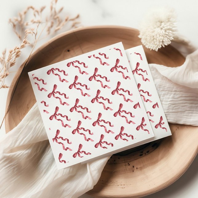 Burgundy Bow Paper Napkin (Creator Uploaded)