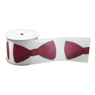 Burgundy Bow Tie Bowtie Groom Wedding Prom Ribbon Satin Ribbon