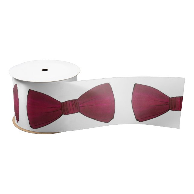 Burgundy Bow Tie Bowtie Groom Wedding Prom Ribbon Satin Ribbon (Spool)