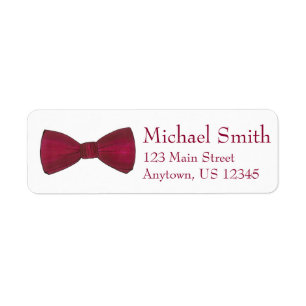 Burgundy Bow Tie Wedding Prom Formalwear Label