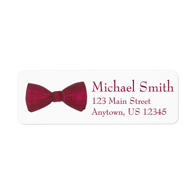 Burgundy Bow Tie Wedding Prom Formalwear Label (Front)