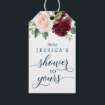 Burgundy Bridal From Her Shower To Yours Gift Tags<br><div class="desc">Send your guests off with some love for their shower with these beautiful favour tags!
See the entire collection for more matching items!</div>