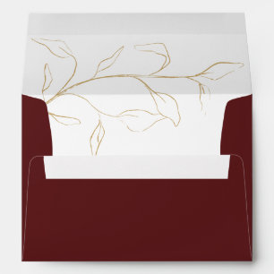 Burgundy Bridal Shower or Wedding Invitation Envelope