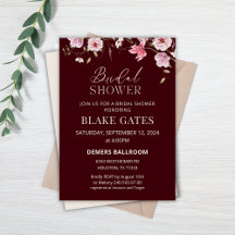 Burgundy Bride in Bloom Floral Bridal Shower