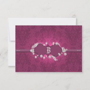 Burgundy Brocade RSVP Card