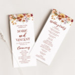 Burgundy Brown Beige Floral Flowers Wedding Programme<br><div class="desc">This is a Fall Burgundy Brown Beige Floral Flowers Wedding Program!</div>
