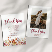 Burgundy Burnt Orange Floral Flowers Custom Photo
