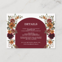 Burgundy Burnt Orange Rust Floral Wedding Details