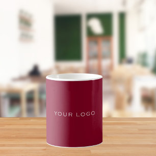 Burgundy business logo rectangular coffee mug