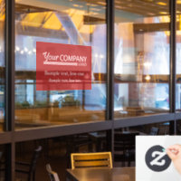 Burgundy Business Logo Sign Display w/ Tagline