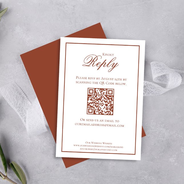 Burgundy Calligraphy Script RSVP Elegant Card (Elegant burgundy wine calligraphy script RSVP card.)