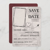 Burgundy Cancun Passport Save The Date
