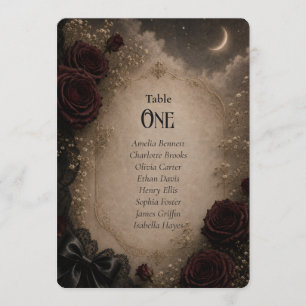 Burgundy Celestial Individual Table Seating Card