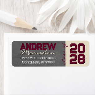 Burgundy Chalkboard Graduation Address