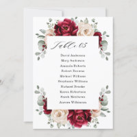 Burgundy Champagne Ivory Mauve Rose Seating Chart