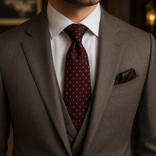 Burgundy Champagne Luxury Wedding Power Tie