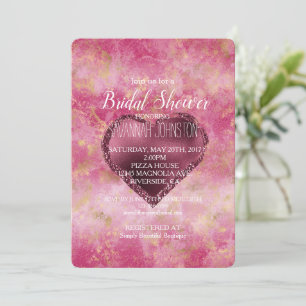Burgundy Cherry Glitter Heart Invitation