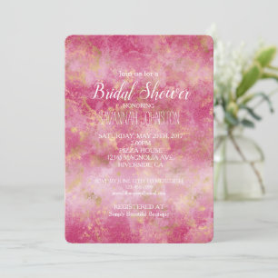 Burgundy Cherry Pink Gold Bridal Shower Invitation