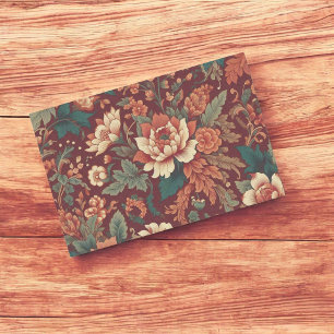 Burgundy Chinoiserie Grandmillenial Toile Floral  Tissue Paper