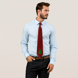 burgundy Christmas tree neck tie