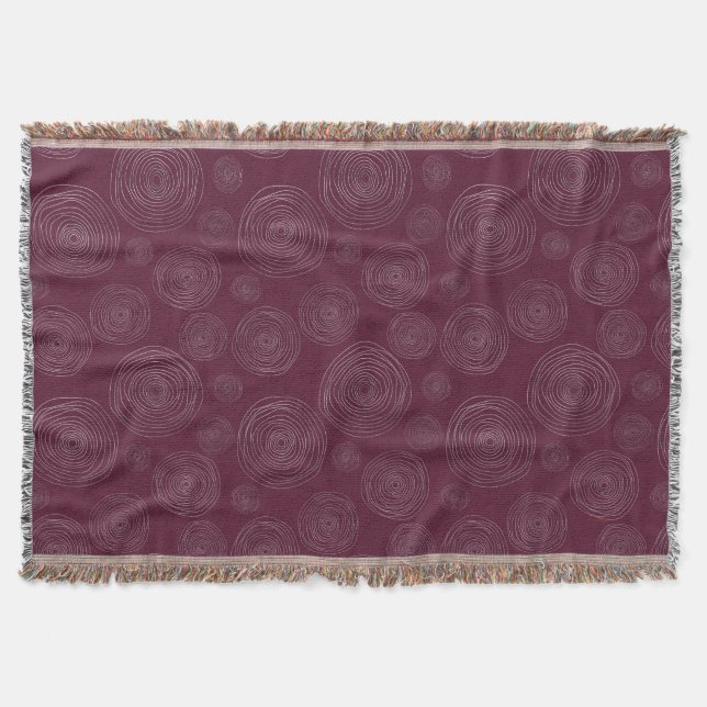 Burgundy Circle Throw Blanket (Front)