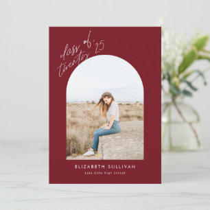 Burgundy Class of 2024 Arch Photo Graduation Announcement