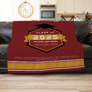 Burgundy   Class of 2025 Graduation Keepsake Fleece Blanket