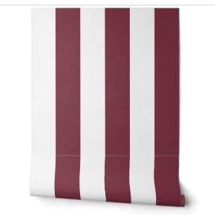Burgundy Classic Awning Stripe Wallpaper