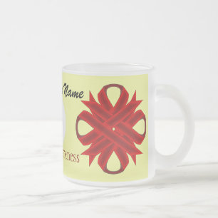 Burgundy Clover Ribbon Tmpl by Kenneth Yoncich Frosted Glass Coffee Mug