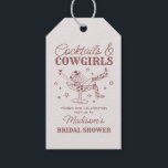 Burgundy Cocktails and Cowgirl Bridal Shower Favou Gift Tags<br><div class="desc">Get ready to celebrate your bride to be in true Nashville style with this Cocktails and Cowgirls Collection! Featuring a chic cowgirl lounging in a cocktail glass and neutral mauve and burgundy accents, it’s giving Nashville Girls Night vibes. Grab your boots and your besties because this is going to be...</div>