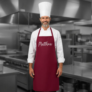 burgundy colour - personalised apron