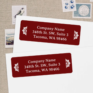 Burgundy Company Holiday Mailing Return Address
