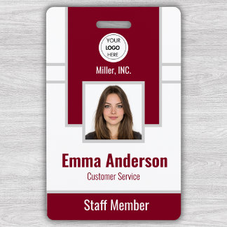 Burgundy | Conference and Education Staff Photo ID Badge
