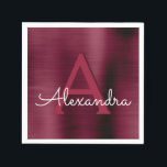 Burgundy Cranberry Monogram Initial Wedding Napkin<br><div class="desc">Burgundy Cranberry Elegant Monogram and Initial Wedding Napkins. These Purple Marsala Birthday Party,  Wedding,  Bridal Shower or Bachelorette Party Napkins can be customised to include your initial and first name.</div>