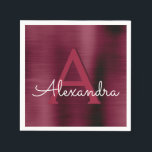 Burgundy Cranberry Monogram Initial Wedding Napkin<br><div class="desc">Burgundy Cranberry Elegant Monogram and Initial Wedding Napkins. These Purple Marsala Birthday Party,  Wedding,  Bridal Shower or Bachelorette Party Napkins can be customised to include your initial and first name.</div>