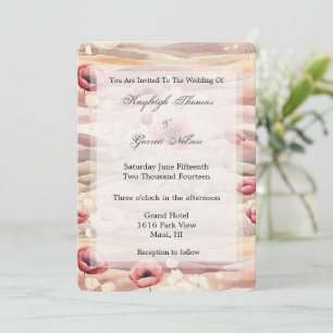 Burgundy Cream Blush Floral Wedding Invitation