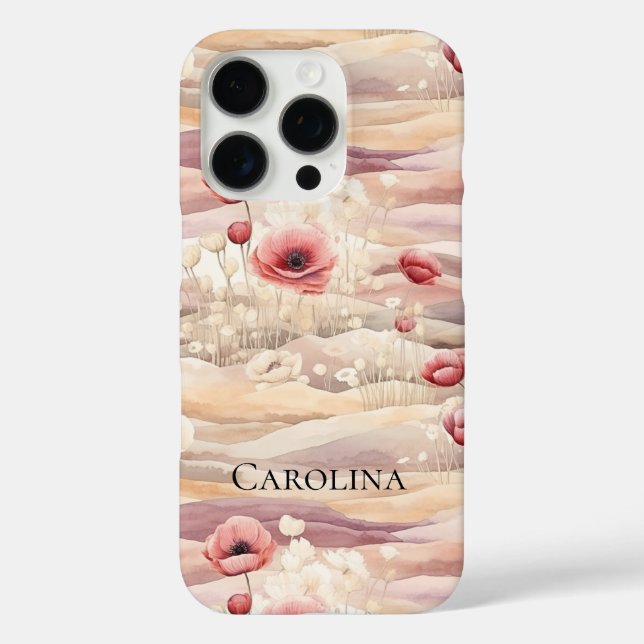 Burgundy Cream Floral Spring Meadow Case-Mate iPhone Case (Back)