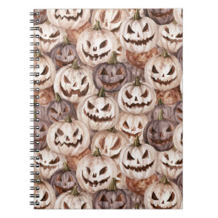 Burgundy Cream Halloween Pumpkins Notebook