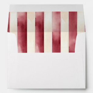 Burgundy Cream Stripes Butterfly Envelope