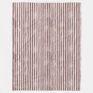 Burgundy Cream Stripes   Fleece Blanket