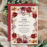 Burgundy Cream Watercolor Floral 60th Birthday Invitation<br><div class="desc">Elegant burgundy and cream-coloured watercolor floral fall/autumn birthday party invitation for women. This invitation is designed for a 60th birthday but can be customised for anyone of any age. Contact me for assistance with your customisations or to request additional matching or coordinating Zazzle products for your event.</div>