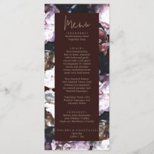 Burgundy Custom Floral Wedding Menu