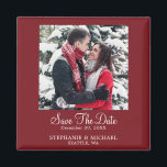 Burgundy Custom Photo Wedding Save The Date Magnet<br><div class="desc">Elegant Burgundy Christmas Custom Photo Wedding Save The Date Magnet. Personalise with your beautiful picture. Share your special moments during this holiday season with your family and friends. Easy to customise. Get yours today!</div>