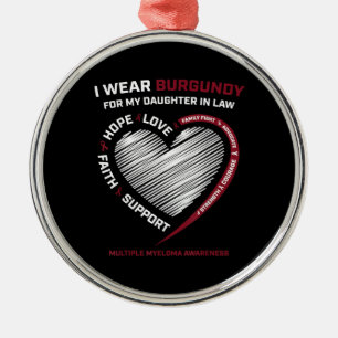 Burgundy Daughter In Law Multiple Myeloma Metal Tree Decoration